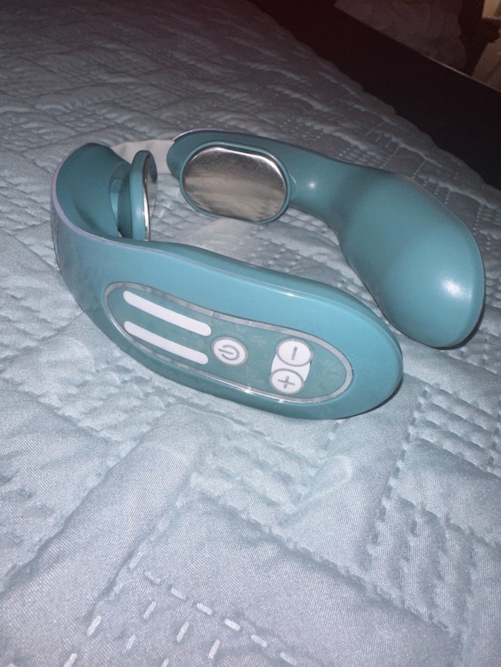 Teal Neck Massager with multi function Control Panel